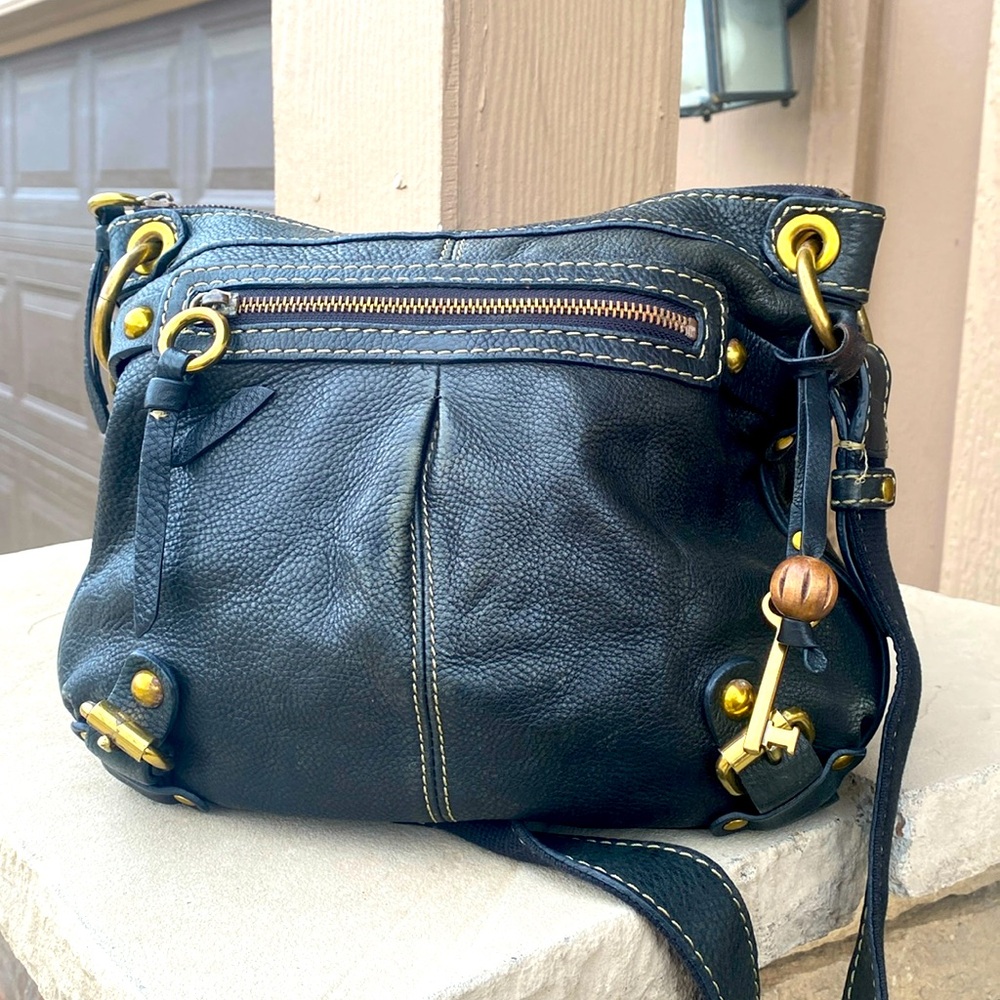 Fossil Black Pebble Crossbody Bag